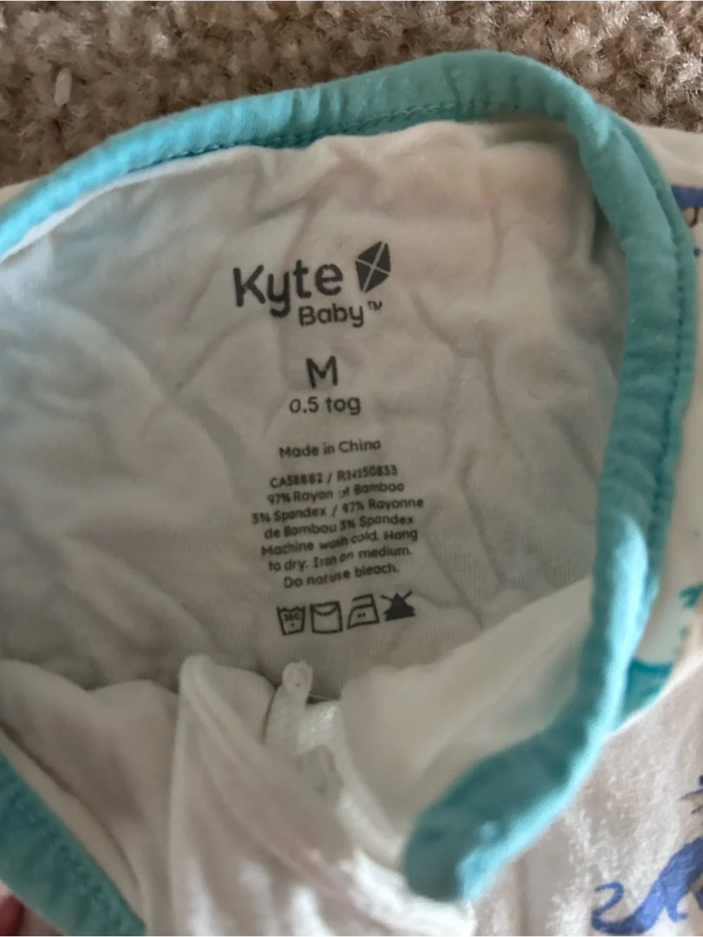 Kyte Baby White Dragon Print Sleep Bag Walker